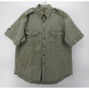 VINTAGE Thomas Cook Shirt Large Button Up Safari Utility Military *